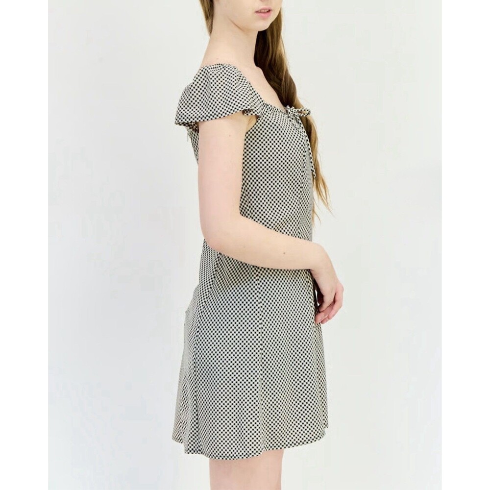 Levi's Checkered Misha Ruffle Sleeve Dress Size M Princess Seams Euro Vacation - Picture 10 of 16